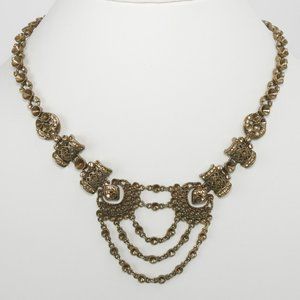 Ethnic Style Antiqued Goldtone Necklace